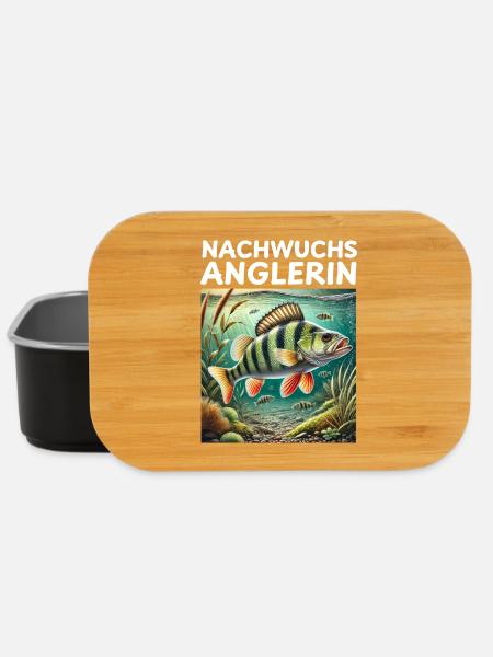 Nachwuchs Anglerin Barsch Angler Motiv - Lunch Box - Schwarz