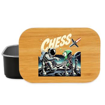Astronaut Alien Schach Rakete Universum Geschenk - Lunch Box - Schwarz - Vorne