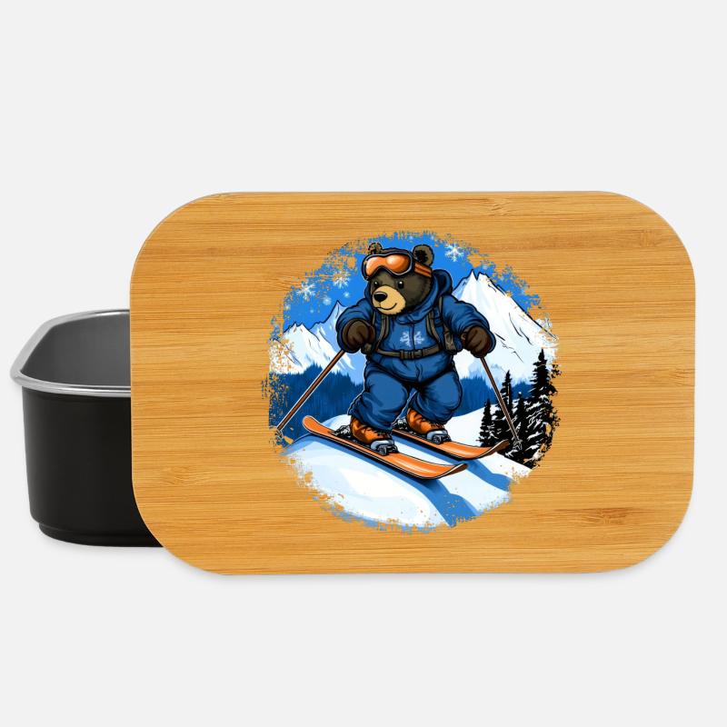 Bären Skifahrer / Ski Bär - Lunch Box - Schwarz