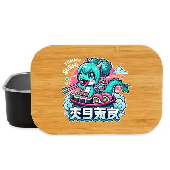 Dragon Maki Sushi Kawaii Gift - Lunch Box - black - Front