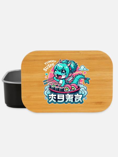 Dragon Maki Sushi Kawaii Gift - Lunch Box - black