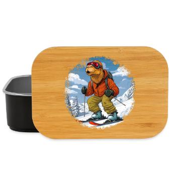Skieur à dos de chameau - Boîte à goûter - noir - Devant