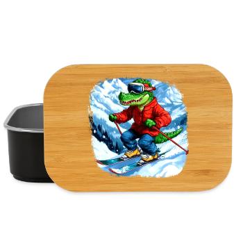 Skieur crocodile - Boîte à goûter - noir - Devant