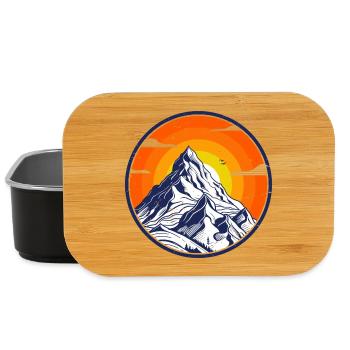 Majestic Mountain Sunset Design - Lunch Box - black - Front