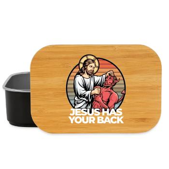 Jesus Has Your Back Inspirational - Lunch Box - black - Front