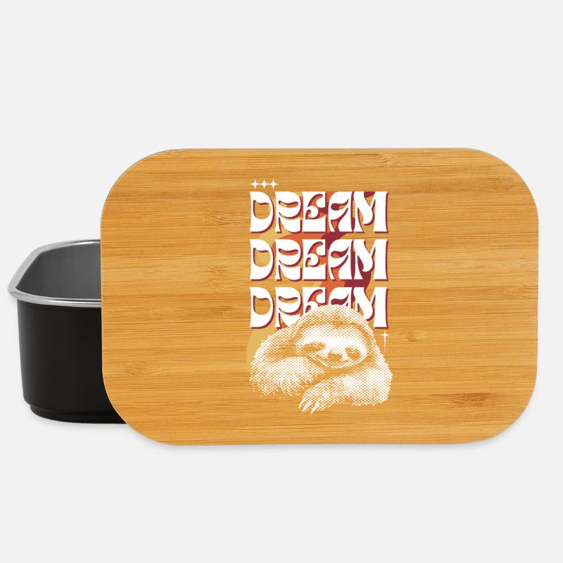 Träumerisches Faultier – Dream Dream Dream - Lunch Box - Schwarz