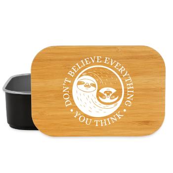 Yin-Yang Sloth – Relaxed Mindset - Lunch Box - black - Front