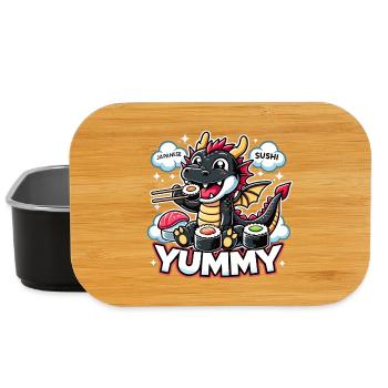 Drache Maki Sushi Yummy Kawaii Geschenk - Lunch Box - Schwarz - Vorne