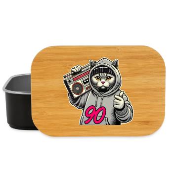 90 Ghettoblaster Britisch Kurzhaar Katze Geschenk - Lunch Box - Schwarz - Vorne