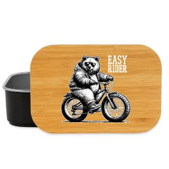 Fatbike Bear Bicycle Fat Tire Cool Gift - Lunch Box - black - Front