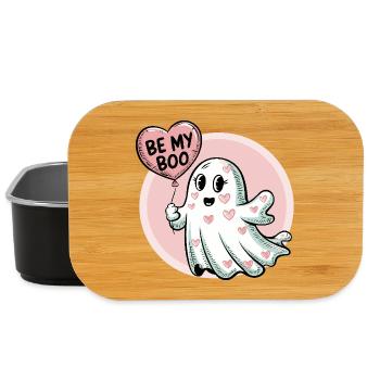 Be My Boo – Süßes Geister-Valentinsdesign - Lunch Box - Schwarz - Vorne