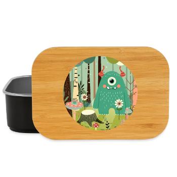 Cute monster in the magical forest - Lunch Box - black - Front