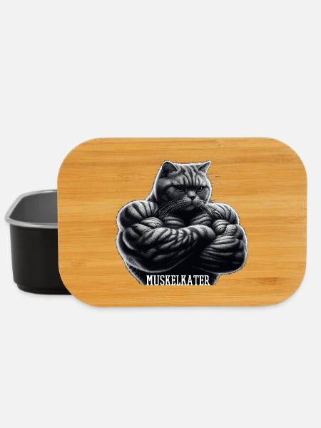 Muskelkater Kater witzig Fitness Muskeln Geschenk - Lunch Box - Schwarz
