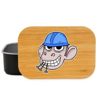 Monkey Construction Site Construction Worker - Lunch Box - black - Front