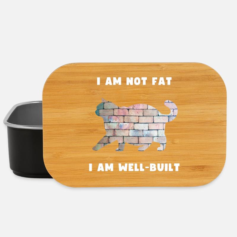 I am not fat, I am well-built - Pummelige Katze - Lunch Box - Schwarz