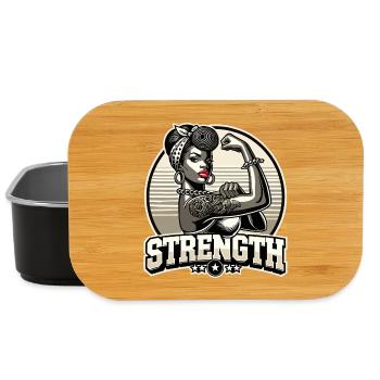Strength strong woman african american retro gift - Lunch Box - black - Front