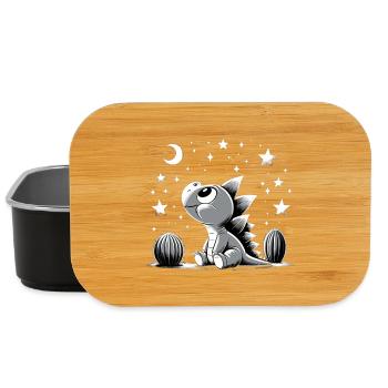 Stegosaurus Baby Dino Babydino Star Cactus - Lunch Box - black - Front