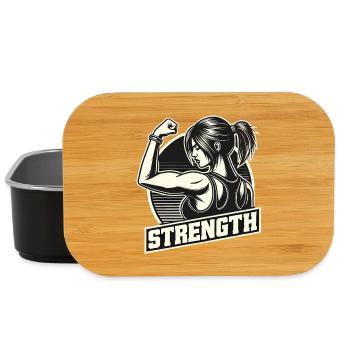 Strength Strong Woman Stretches Arm on Power Gift - Lunch Box - black - Front