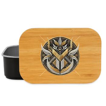 Geometric Tribal Emblem Design - Lunch Box - black - Front