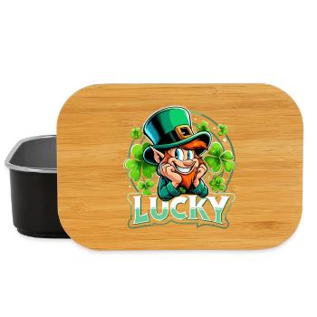 St. Patrick's Day Leprechaun Leprechaun Leprechaun Happy - Lunch Box - black - Front
