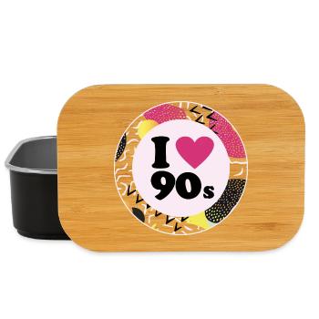 I ♥ 90s – Nostalgisches Retro-Design - Lunch Box - Schwarz - Vorne