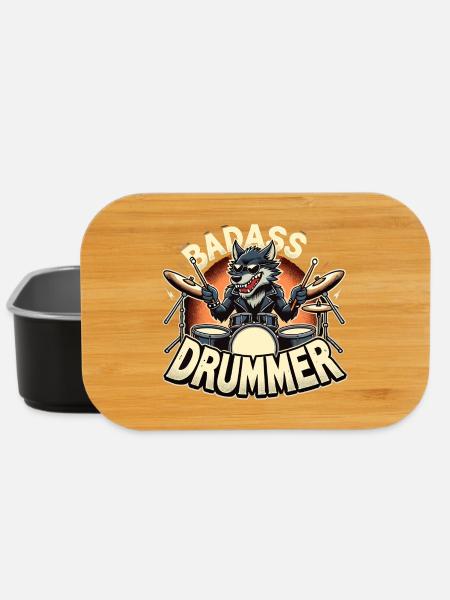 Tough Drummer Wolf Cool Gift - Boîte à goûter - noir