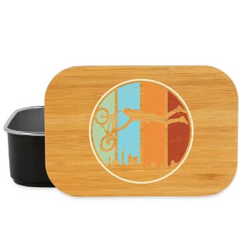 Urban Mountain Biking Silhouette - Lunch Box - black - Front