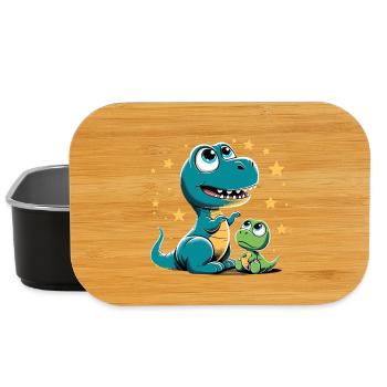 T-Rex Baby Dino Geschwister Dinobaby Geschenk - Lunch Box - Schwarz - Vorne