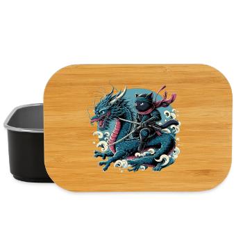 Ninja Cat Dragon Ninjato Cadeau - Boîte à goûter - noir - Devant