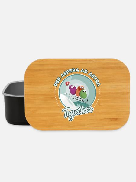 Schneeschlittenfahren, Liebeszeichnen, Humor - Lunch Box - Schwarz