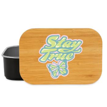 Stay True – Soft Pastel Retro - Lunch Box - black - Front