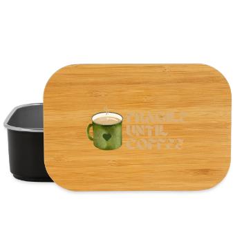 Fragile Until Coffee – Lustiges Kaffee-Design - Lunch Box - Schwarz - Vorne