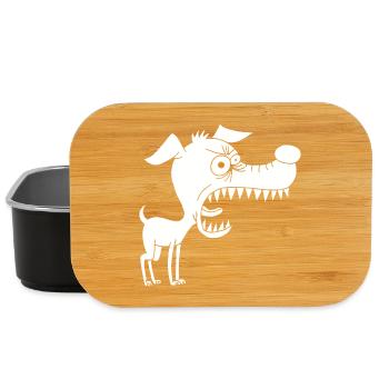 Kleiner weißer Hund und großes Maul - Lunch Box - Schwarz - Vorne