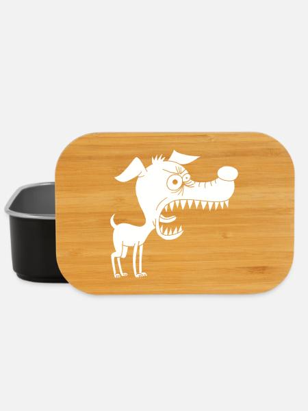Petit chien blanc et grande gueule - Boîte à goûter - noir