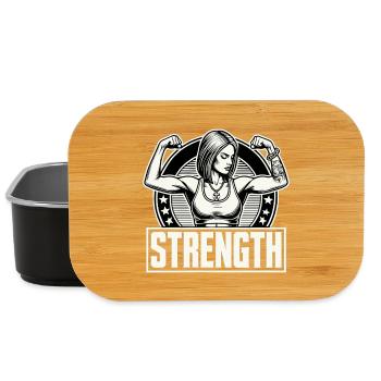 Force femme forte tension muscles cadeau - Boîte à goûter - noir - Devant