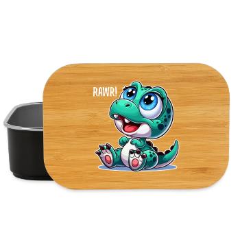 T-Rex Baby Dino Babydino Dinobaby Geschenk - Lunch Box - Schwarz - Vorne