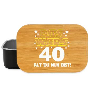 40. Geburtstag , Geburtstagsgeschenk Das wars (25) - Lunch Box - Schwarz - Vorne