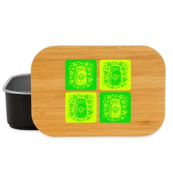 Design vintage de miel et d’abeilles - Boîte à goûter - noir - Devant