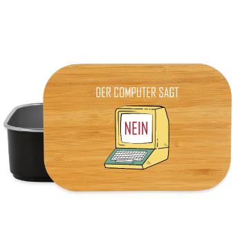Retro Funny Computer Sagt Nein - Geeky Tech Nerd - Lunch Box - black - Front