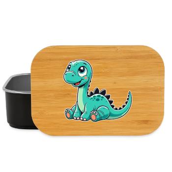 Apatosaurus Baby niedlich Dinobaby Dino Geschenk - Lunch Box - Schwarz - Vorne