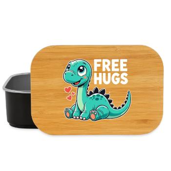 Apatosaurus Dino Baby Gratis Umarmungen Geschenk - Lunch Box - Schwarz - Vorne