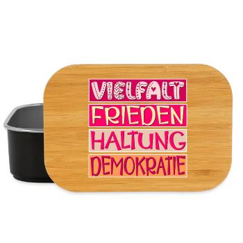 VIELFALT FRIEDEN HALTUNG DEMOKRATIE - Lunch Box - Schwarz - Vorne