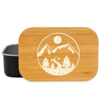 Scène de montagne en cercle - Boîte à goûter - noir - Devant