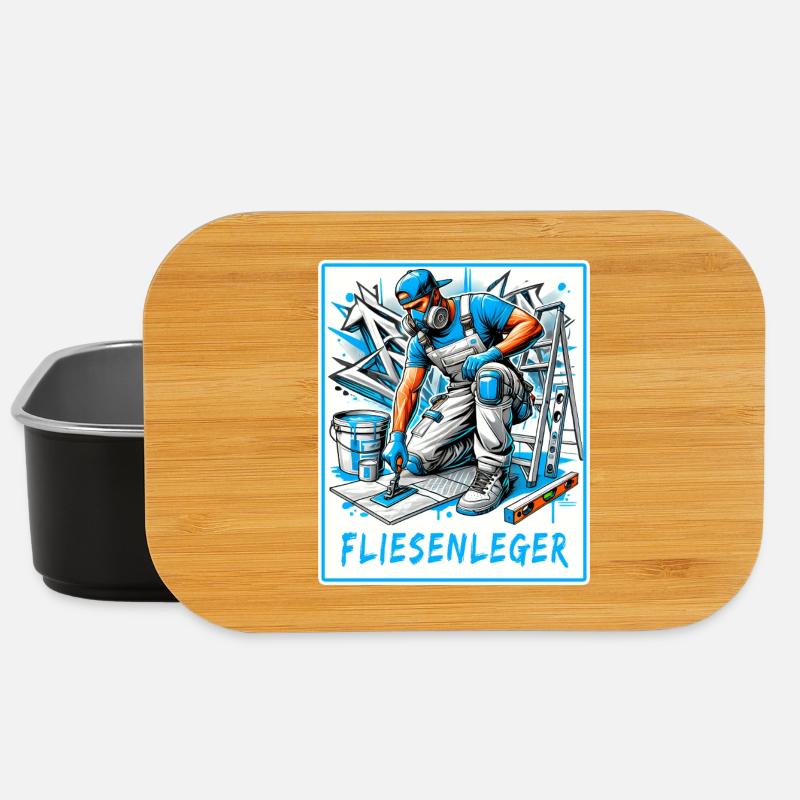 Fliesenleger Design - Lunch Box - Schwarz