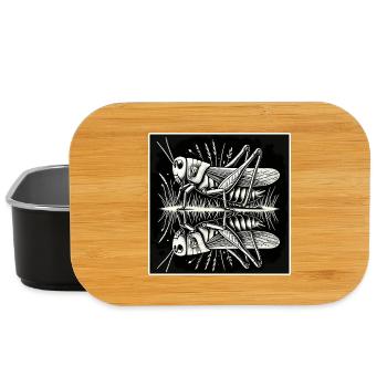 Spiegelbild der Natur – Heuschrecke in Symmetrie - Lunch Box - Schwarz - Vorne