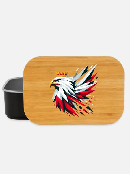 Poland Polska Eagle Flag Flag Geometry Gift - Lunch Box - black
