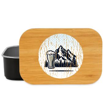 Paysage de montagne avec verre à bière - Boîte à goûter - noir - Devant