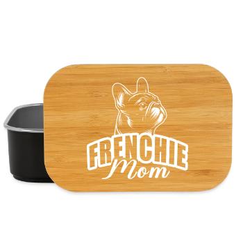 "Frenchie Mom" with dog head - Lunch Box - black - Front