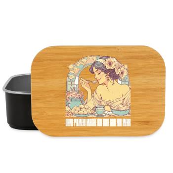 Ohne Pelmeni nix schöne Frau Art Nouveau Geschenk - Lunch Box - Schwarz - Vorne