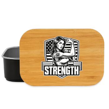 Strength Strong Woman American Woman Cool Gift - Lunch Box - black - Front